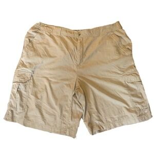 MENS Columbia Cargo SHORTS SIZE XL Tan Elastic Waist Sportswear